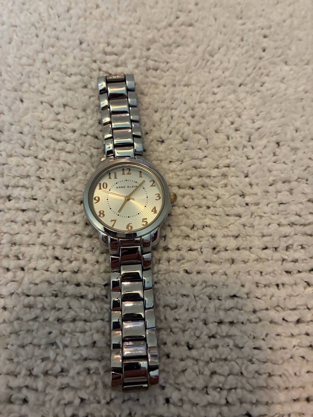Anne Klein Silver Tone Women's Bracelet Watch with Champagne Dial